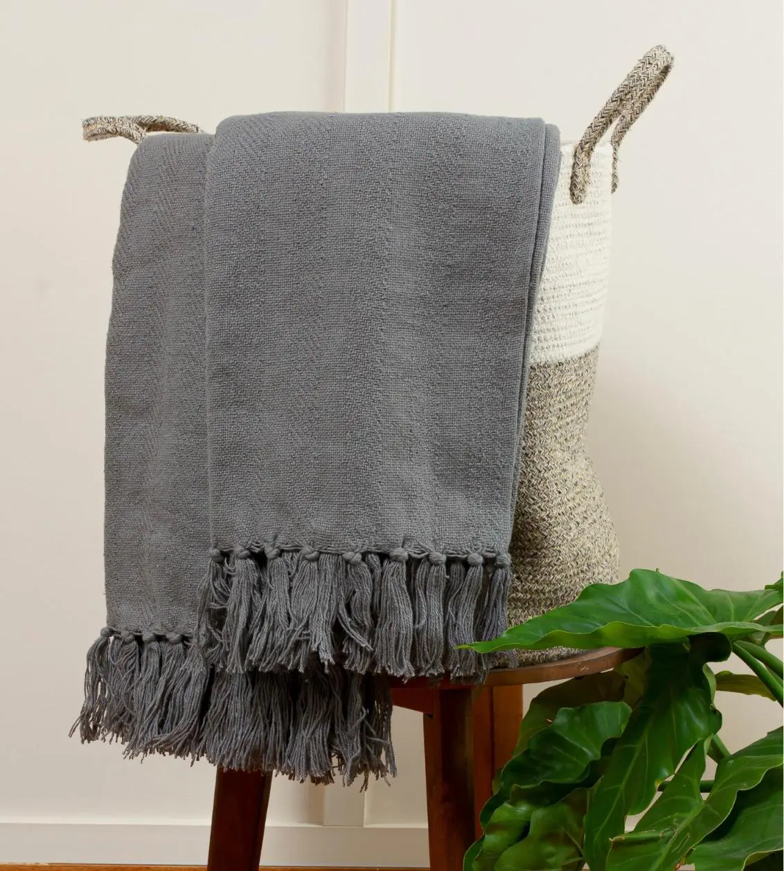manta king gris oscuro Manta decorativa Large cozy - Imagen 1